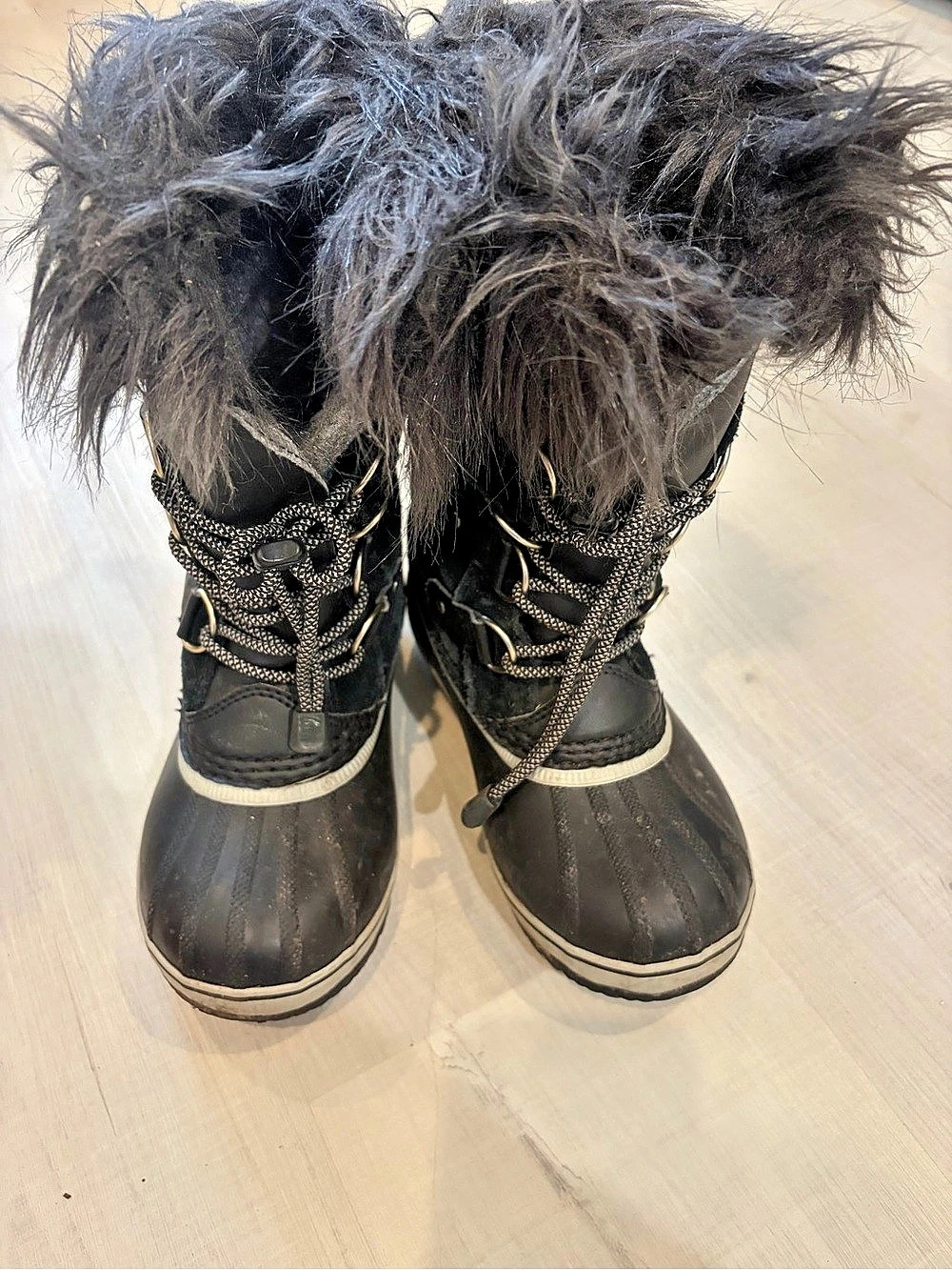 Sorel Joan of Arctic Black Fur Winter Boots